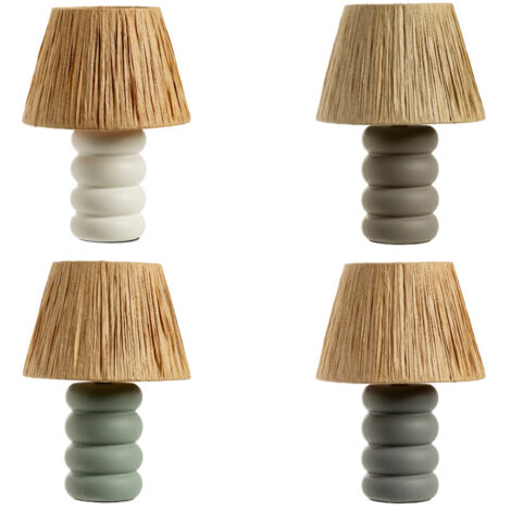 Lampada Da Tavolo Comodino Ricaricabile Accensione On/Off Modello Atene, misuraSmallcoloreSalvia