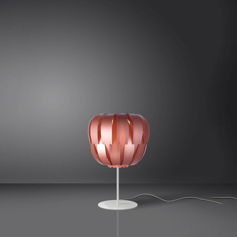 Image of Linea Zero - Lampada Da Tavolo Con Base 1 Luce Queen Polilux Rosa Metallico Made In Italy