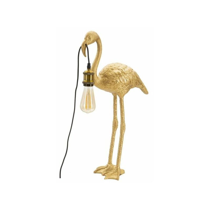 Image of Lampada da tavolo con fenicottero dorato 37x19x59cm Flamingo