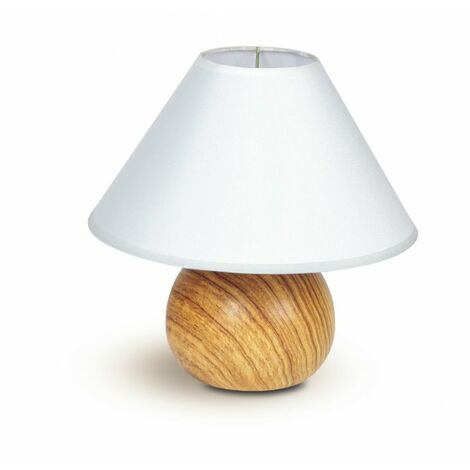 Lampada Da Tavolo Ledkia Dukku Bianco Legno E27 40w