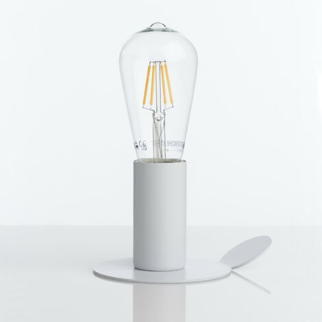 Lampada da tavolo con magnete in metallo bianca cm. Ø.11 x H.9
