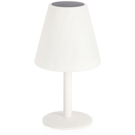 Lampada  da Tavolo con Ricarica Solare Ø20x36 cm in Acciaio Solar Bianca