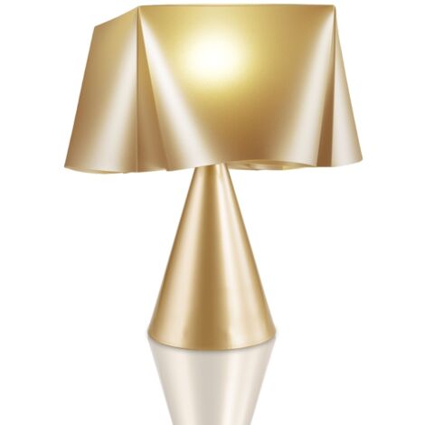 Lampada da Tavolo cono New Gold in Plastica Cm. 28 x 32h