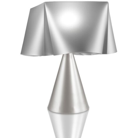 Lampada da Tavolo cono Silver in Plastica Cm. 28 x 32h