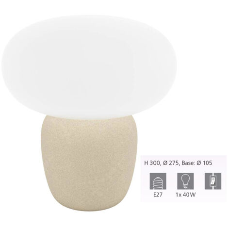 Lampada Da Tavolo Contemporanea Cahuama Ceramica Marrone Chiaro Luce E27