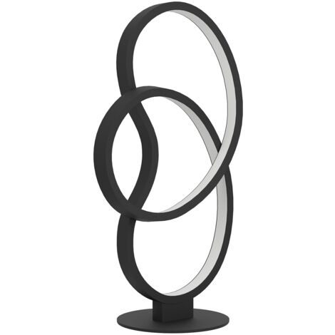Lampada Da Tavolo Contemporanea Gianella Alluminio Nero Luce Led Integrato 14,5W