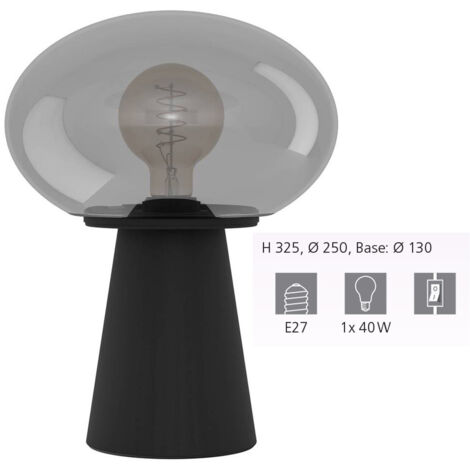 Lampada Da Tavolo Contemporanea Madonnina Acciaio Nero Luce E27