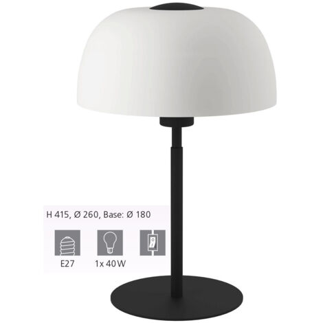 Lampada Da Tavolo Contemporanea Solo 2 Acciaio Nero 1 Luce E27 Ip20