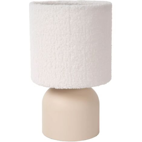 Lampada da tavolo crema paralume cotone E14 Lucide