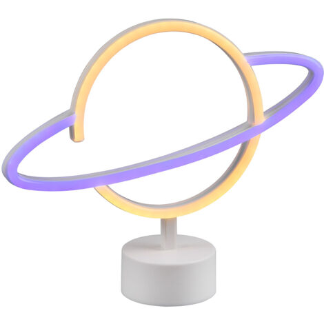 Lampada da Tavolo da Interno a LED in Plastica Bianco
