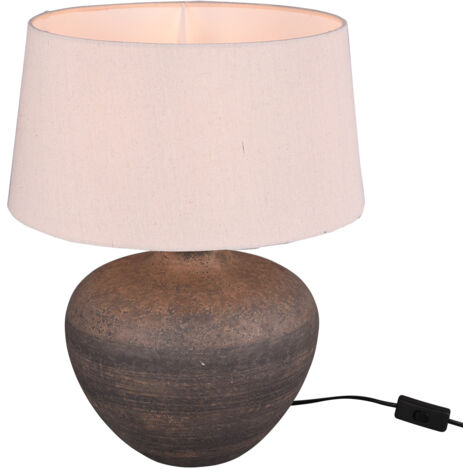 Lampada da Tavolo da Interno Attacco E27 in Ceramica Marrone