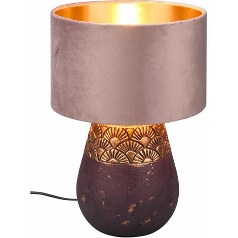 Lampada da tavolo per interno 31x47h cm oro rosa in vetro soffiato