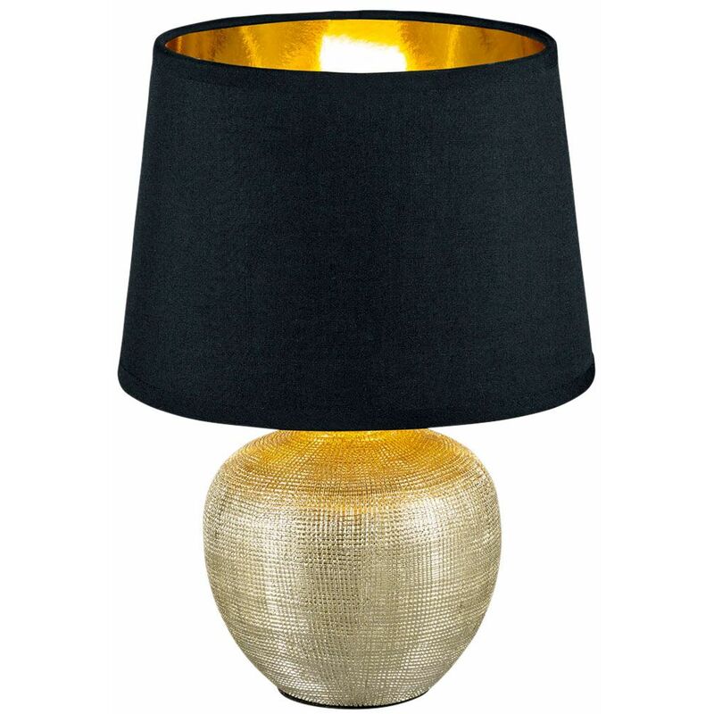 Image of Lampada da tavolo da scrittura gold soggiorno sala da pranzo lettura lampada tessile in un set che include lampadine a led