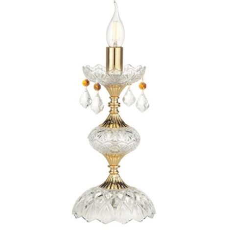 Lampada da tavolo DALLAS a candela Oro 16x34 cm