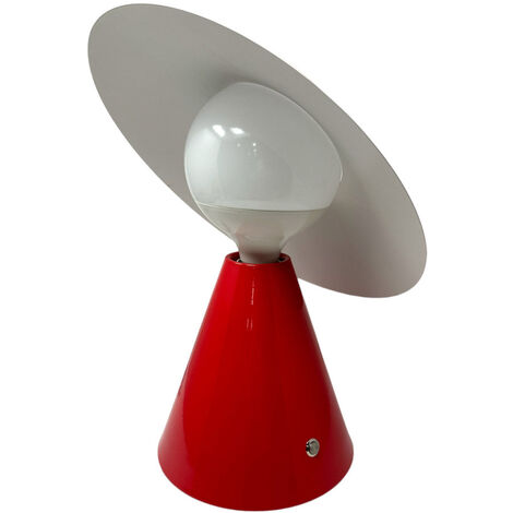 Lampada da tavolo decorativa con paralume a cappello orientabile stile contemporaneo lume da comodino E27