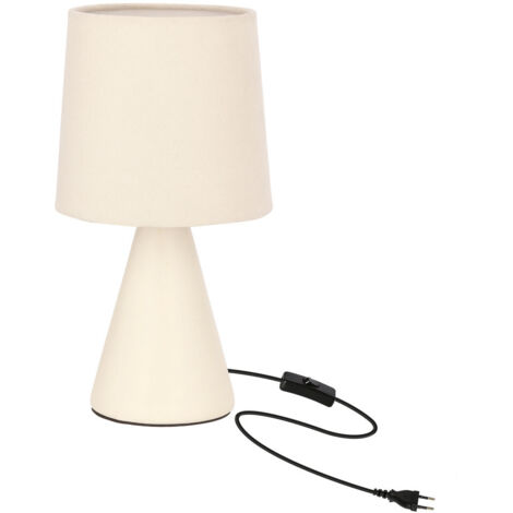 Lampada da tavolo decorativa in ceramica con paralume in velluto, beige, 1xE14 40W SATTI Candellux