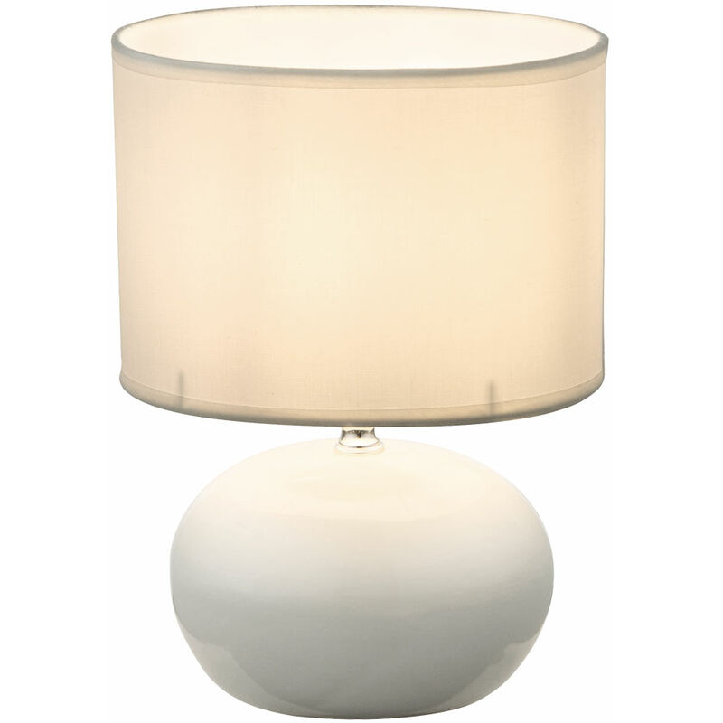 Image of Lampada da tavolo lampada da tavolo beige tessile ceramica h 25 cm soggiorno camera da letto sala da pranzo