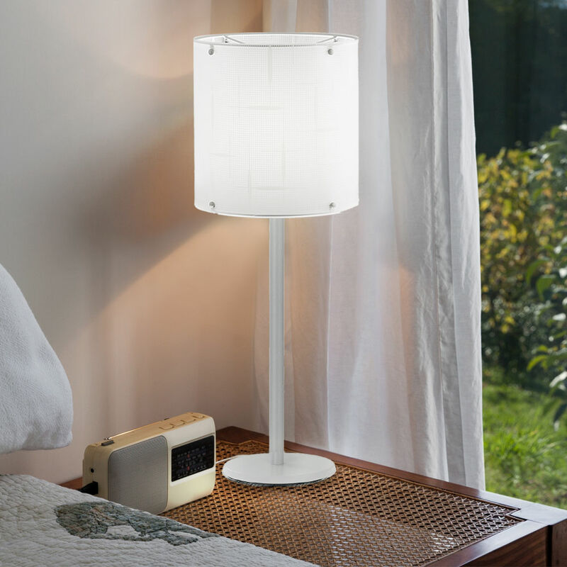 Image of Lampada da tavolo design lampada da lettura al di fuori portico Illuminazione Stand bianco floreale