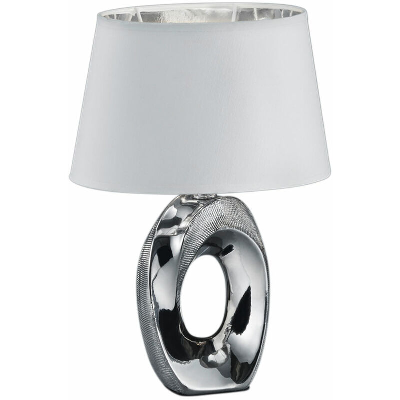 Image of Etc-shop - Lampada da comodino di design, lampada da lettura per camera da letto bianco argento