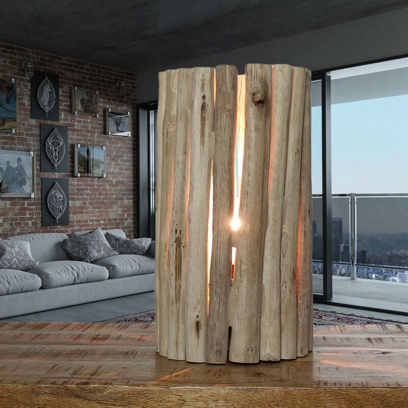 Image of Lampada da tavolo dal Design unico in legno di deriva fatta a mano E27 ideale per salotto studio ufficio - Legno (natura)