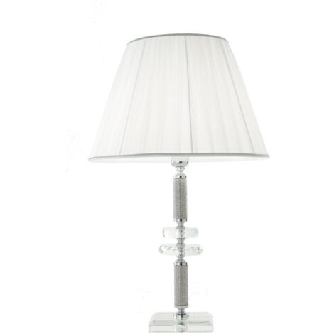 Lampada da tavolo DIDO in vetro trasparente 40x66 cm Cromo