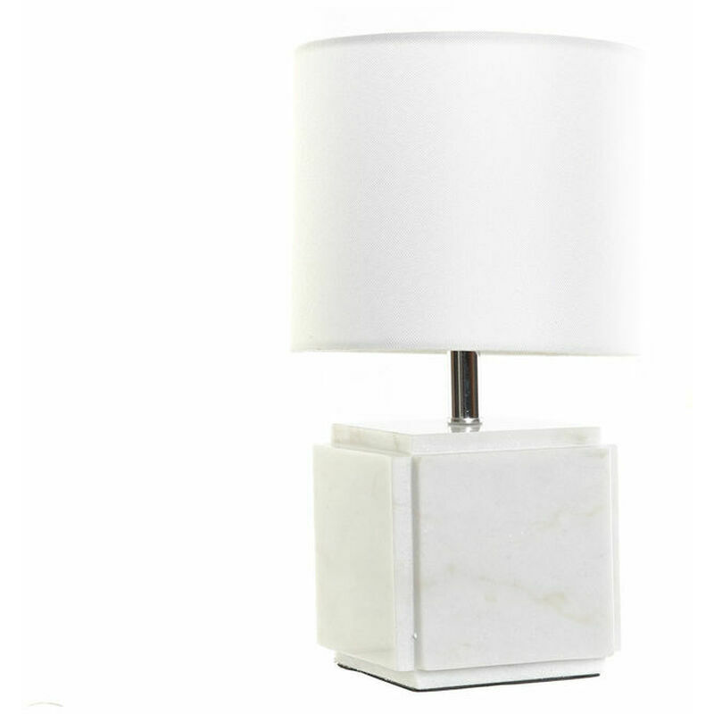 Image of Lampada da tavolo Dkd Home Decor Bianco Poliestere Metallo Marmo 220 v Dorato 50 w (20 x 20 x 34 cm)