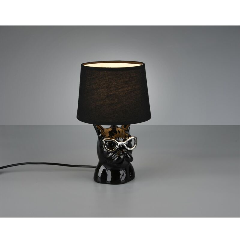 Image of Lampada Da Tavolo Dosy Ceramica Nero Ø18 cm Trio Lighting