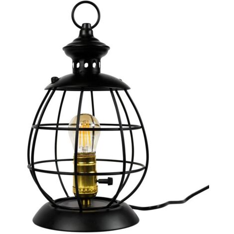 Lampada da tavolo e lampada a sospensione vintage a gabbia