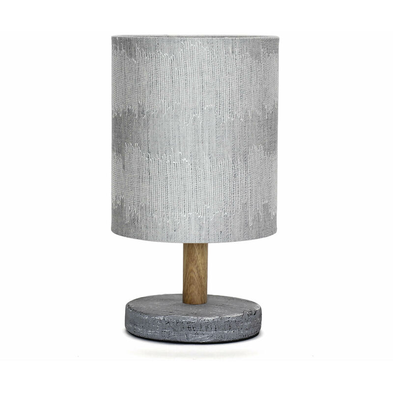 Image of Lampada da tavolo eawan con base in cemento e abat-jour in grigio asfalto 18cm per soggiorno comodino - Grigio