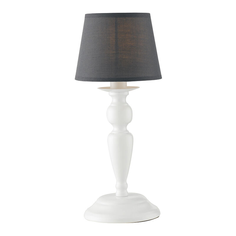 Image of Lampada da tavolo favola Bianco in Metallo e Tessuto 1xE14 37x16x16cm. - Bianco