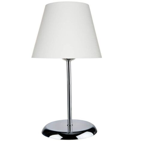 Lampada da tavolo Elva  in metallo e paralume tessuto