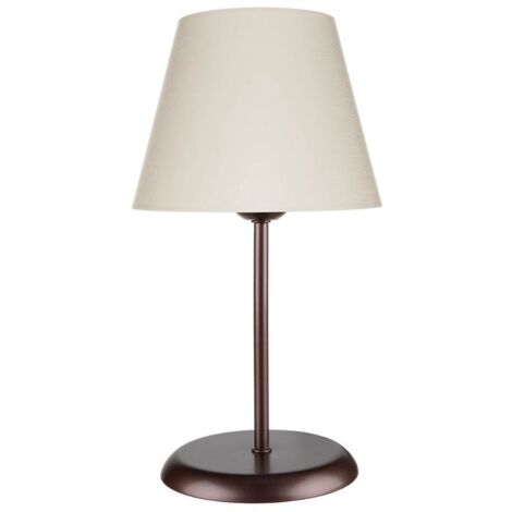 Lampada da tavolo Elva  in metallo e paralume tessuto