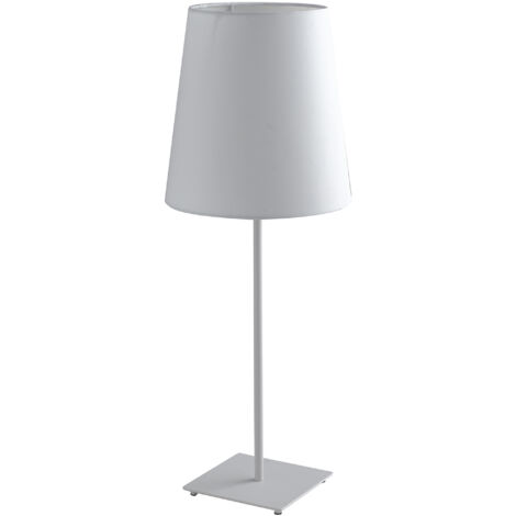 "Lampada da tavolo ELVIS in metallo bianco con paralume in tessuto 64 cm."