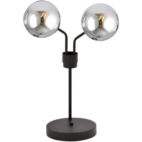 Lampada da tavolo Emibig Nova 2xE14 nero grafite metallo