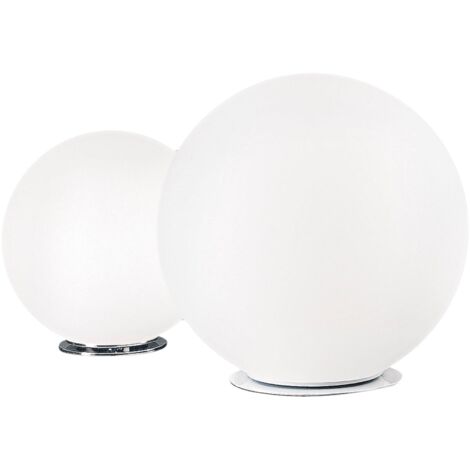 Lampada da Tavolo EMILY 40cm in Vetro Soffiato Satinato Bianco - Attacco E27 75W IP20 - Illuminazione Design Interni - Rossini Group