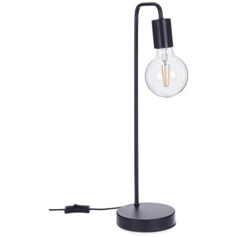 Lampada da tavolo "Emotion" nera in acciaio h 48 cm