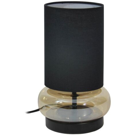 Lampada da tavolo Epiro nero ambra tessuto E27 Italux