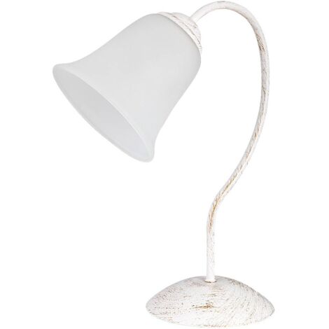 lampada da tavolo Fabiola vetro metallo AntiqueWhite / vetro opale Ø15cm B: 29 centimetri H: 36cm con interruttore