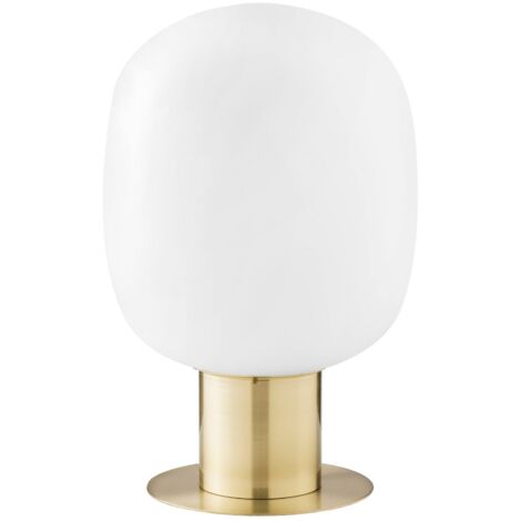 "Lampada da tavolo FELLINI in metallo oro con diffusore in vetro 30 cm."