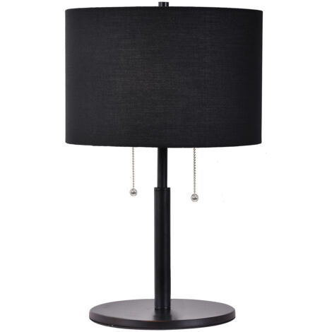 Lampada da tavolo Fogo nera paralume ovale 2xE27 Light Prestige