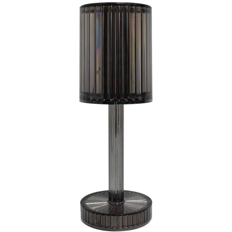 Lampada da tavolo fumé rigata LED 1W luce variabile Milagro