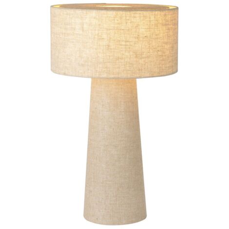 Lampada da tavolo fungo in lino grigio E27 Leeroy Lucide