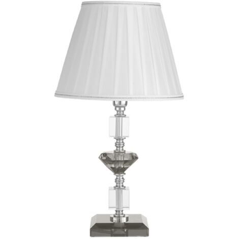 Lampada da tavolo GALA in vetro con dettagli in metallo Fume' 25x47 cm