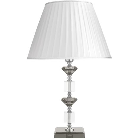 Lampada da tavolo GALA in vetro con dettagli in metallo Fume' 40x66 cm