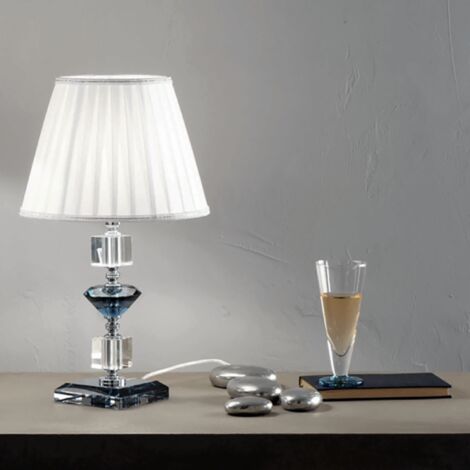 Lampada da tavolo GALA in vetro con dettagli in metallo Ottanio 25x47 cm