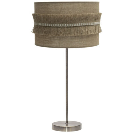 Lampada da tavolo grande kala 1xe27 pelle/sacco 63x30x30 cm con frange