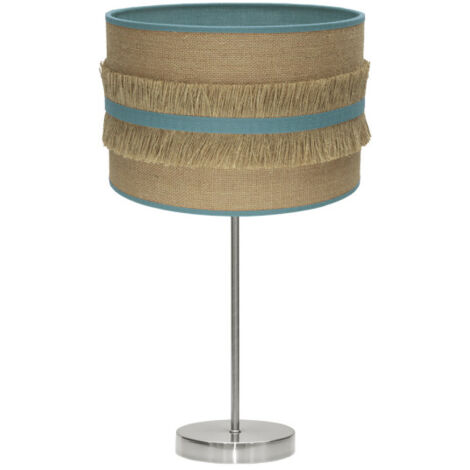 Lampada da tavolo grande Natalia 1xe27 nichel/sac-turchese 62x30x30 cm
