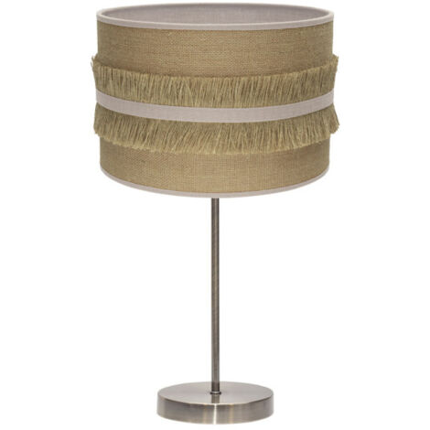 Lampada da tavolo grande natalia 1xe27 pelle/sacco beige 62x30x30 cm