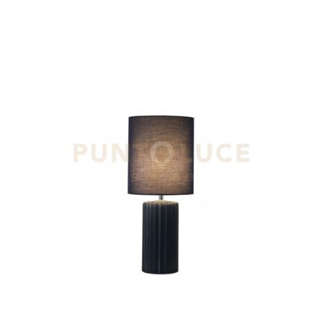 Lampada da tavolo Groove 1Lt, blu navy con paralume abbinato