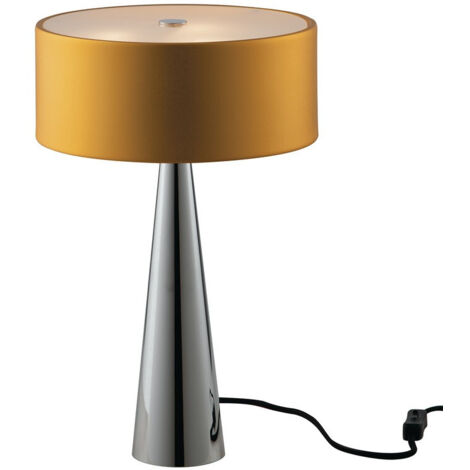 Lampada da tavolo HEMINGUAY in metallo argento con paralume in alluminio oro